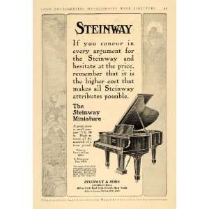  1911 Ad Steinway Miniature Grand Piano Music Instrument 