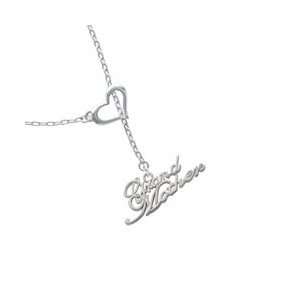  Silver Grandmother Heart Lariat Charm Necklace [Jewelry 