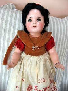 22 Composition Snow White & Seven 12 Cloth Dwarfs Ideal Doll Co 7 