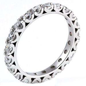 26ct Russian Ice CZ Stackable Eternity Band Ring s 7  