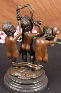   Boys Dancing Art Bronze Statue Sculpture Figurine Signed By A. Canova