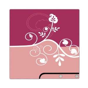  Sony PS3 Slim Skin Decal Sticker   Pink Abstract Flower 