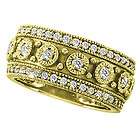 Gorgeous 14K Yellow Gold 1 50 Ct DIAMOND WIDE BAND Ring  