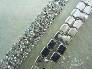   clear crystal rhinestone trims close chain silver ss16 x 1 yard  