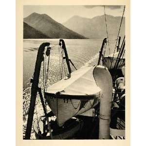  1937 Boat Bay of Kotor Catarro Montenegro Photogravure 