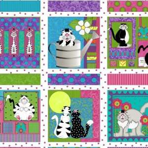  Caterwauling Tales Panel Fabric Arts, Crafts & Sewing
