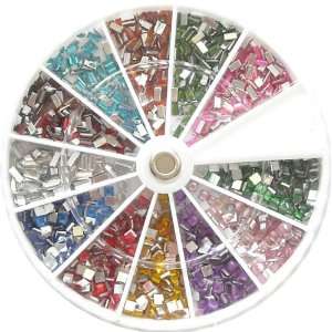  1500 3mm Square & Rectangle Nail Art Rhinestone Wheel Kit Beauty