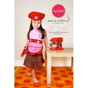 Lil Chef Bloom Apron, Chefs Hat and Oven Mit Sewing Pattern by Modkid