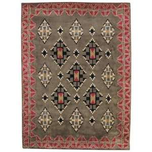  Capel Stairstep 9231 250 Sage Red 8 Round Area Rug