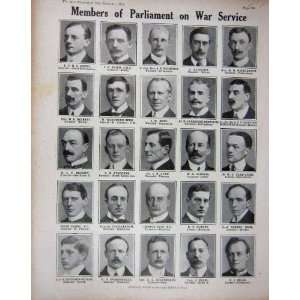   1914 WW1 Members Parliament Baird Burn Cassel Cawley