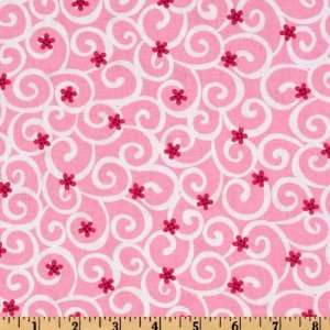  44 Wide Michael Miller Princess Swirls Pink Fabric By 