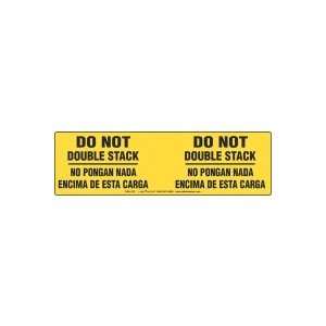  Do Not Double Stack Label, Bilingual, Paper, 3 x 10 1/8 