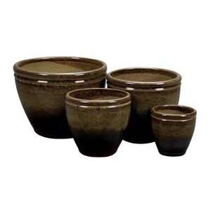  Set of Four Stylish Decorative Ceramic Flower Pots Patio 