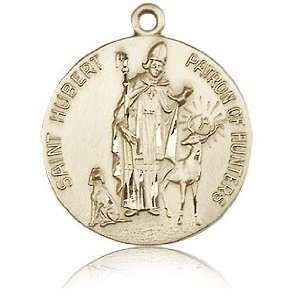  14kt Yellow Gold 1in St Hubert Medal Jewelry