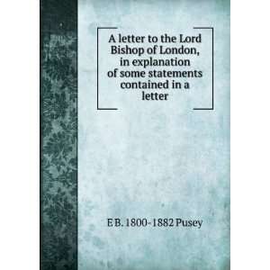   of some statements contained in a letter E B. 1800 1882 Pusey Books
