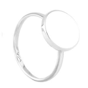  Silver Engravable Signet Round Ring for Infant or Toddler 