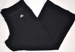 NEW Adidas Womens ClimaCool Athletic Capri Yoga Pants Black Size Small 