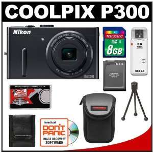  Nikon Coolpix P300 12.2 MP Digital Camera (Black) with 8GB 