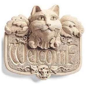  Gothic CAT WELCOME PLAQUE Cast Cement