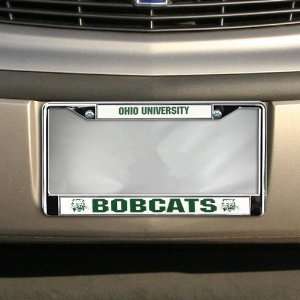  Ohio Bobcats Silver Metal License Plate Frame Automotive