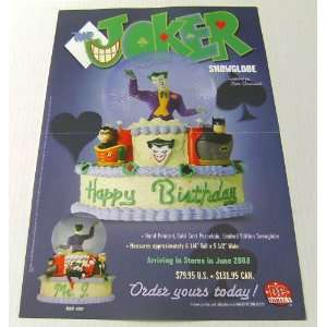   Joker DC Direct Snowglobe 2003 Promo Poster Batman/Robin/Harley Quinn