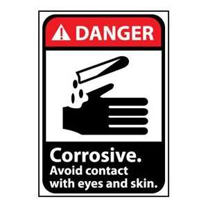 Danger Sign 14x10 Rigid Plastic   Corrosive Avoid Contact  