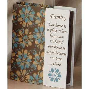   PC Set Teal Floral Message Book Box Cover   Family