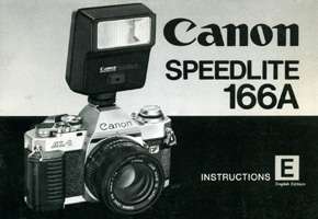 Canon Speedlite 166A Instruction Manual Original. English, 31 pages 