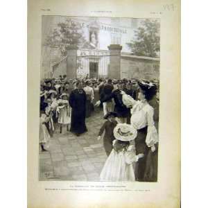  1902 Congregation School Closure Church Perret Print