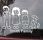 Stick People Family of Six Dad Mom Boy Girl Dog Cat  