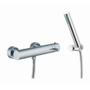 Spillo Wall Mount Thermostatic Shower Faucet with Hand Shower Finish 
