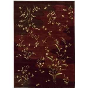  Nourison Chambord Burgundy Floral Waves 19 x 29 Rug 
