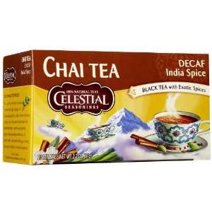 Celestial Seasonings Decaf India Spice Chai Tea Bags, 20 ct, 6 pk 