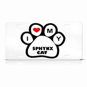 Sphynx Cats White Novelty Animal Metal License Plate Wall Sign Tag