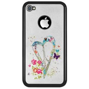   Case Black Flowered Butterfly Heart Peace Symbol Sign 