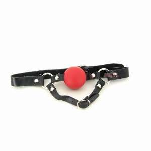  Leather Chin Harness   Solid Ball Gag (Red) Everything 