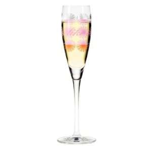  Champagne Glass, Pearls, Pink Snowflakes, Designer Color 