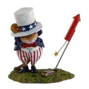  Wee Forest Folk Patriotic Red Rocket Mouse 4th of July 