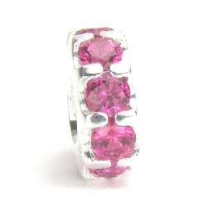  Moress Ruby Pink Cubic Zirconia Band, Made with Swarovski 