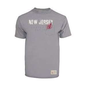 Old Time Hockey New Jersey Devils Garment Washed Pocket T shirt   New 