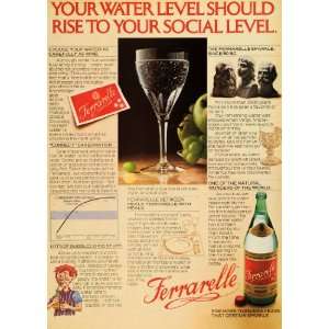 1979 Ad Ferrarelle Sparkling Natural Carbonated Mineral Water Glass 