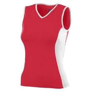  Ladies Poly/Spandex Sleeveless Custom Lacrosse Top RED 