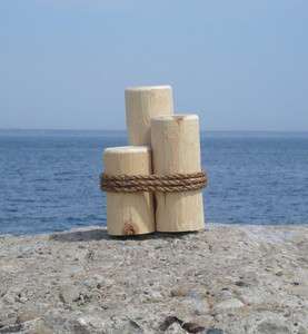 Nautical Wood Cedar Dock Roped Piling 10 Coastal Beach Lawn Ornament 