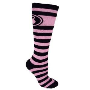 Sock Source Knee High Black and Pink Striped Kettlebell CrossFit Socks 