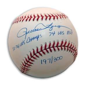  Rollie Fingers Limited Edition Baseball Inscribed 72 74 WS 