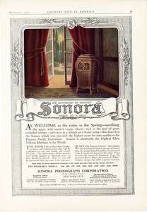 SONORA PHONOGRAPH AD   1916   Instrument of Quality  