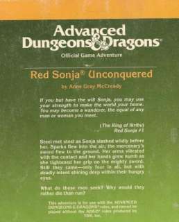 AD&D Module RS1 RED SONJA UNCONQUERED Fair No Map 9183 0880383240 