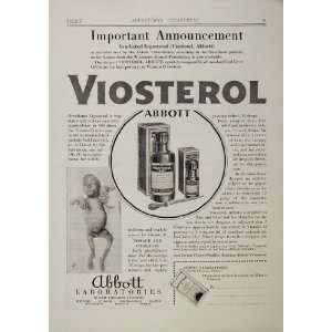  1929 Ad Viosterol Abbott Vitamin D Rickets Baby Infant 
