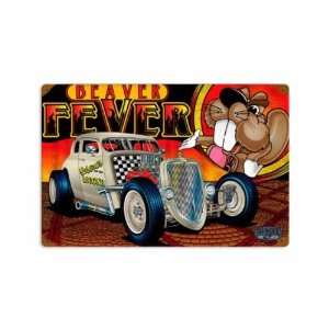  Rat Rod Beaver Fever Vintage Metal Sign Auto Car Shop 