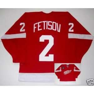   VIACHESLAV FETISOV Red Wings Jersey 1995 CUP PATCH